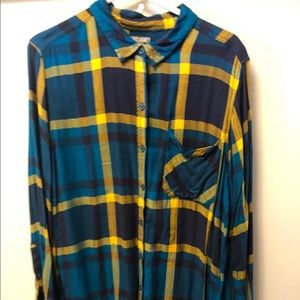 Falls Creek 1X Button Down Plaid T-Shirt